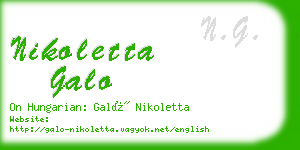 nikoletta galo business card